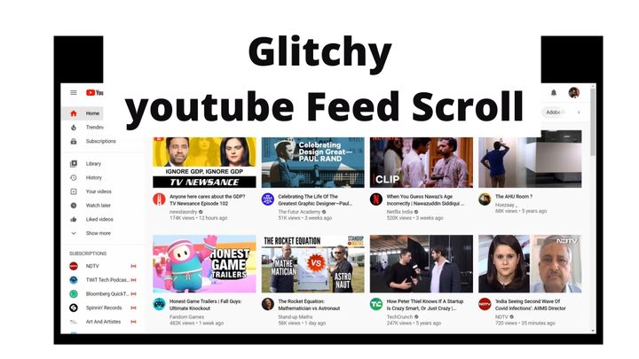 A glitch in Youtube Scroll bar