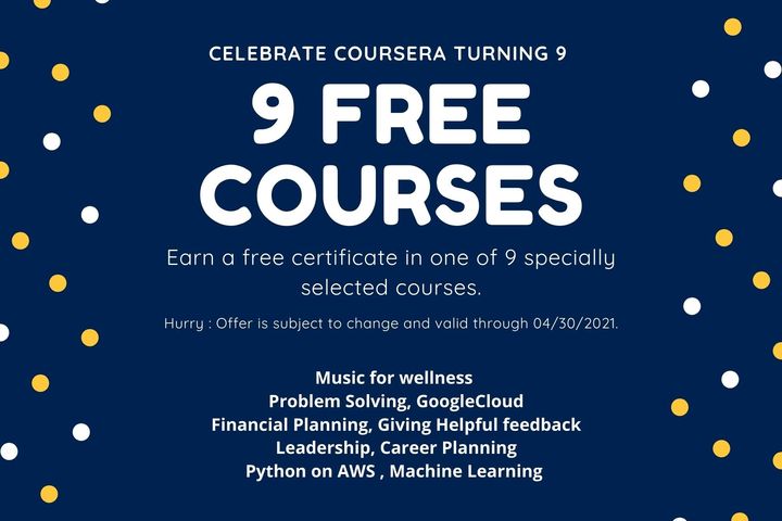 9 Absolutely Free Courses on Coursera with certificate