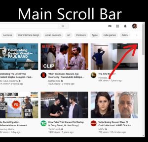 youtube main scroll bar